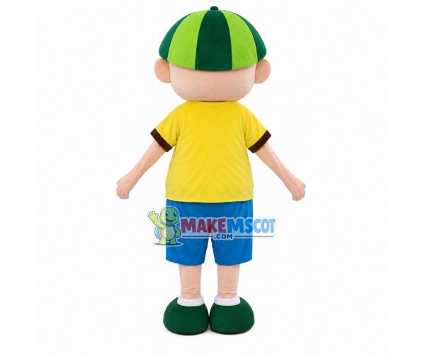 Little Boy In Watermelon Hat Mascot Costume Little Boy In Watermelon Hat Mascot Costume