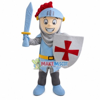 Cavalry Holding Cross Shield Mascot Costume Cavalry Holding Cross Shield Mascot Costume