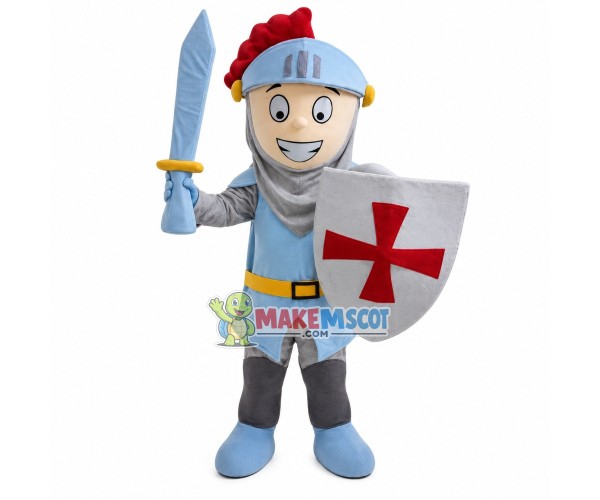 Cavalry Holding Cross Shield Mascot Costume
