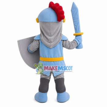 Cavalry Holding Cross Shield Mascot Costume Cavalry Holding Cross Shield Mascot Costume