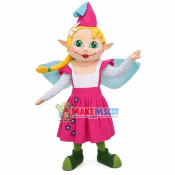 Innocent Green Eyes Nature Elf Mascot Costume Innocent Green Eyes Nature Elf Mascot Costume