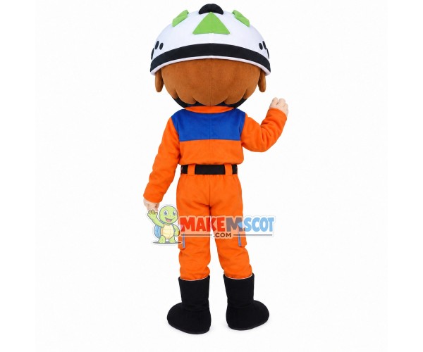 Rock Climbing Boy In Windbreaker Mascot Costume Rock Climbing Boy In Windbreaker Mascot Costume