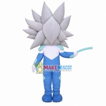 Explosive Hair Future Warrior Mascot Cartoon Costume