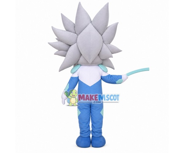 Explosive Hair Future Warrior Mascot Cartoon Costume Explosive Hair Future Warrior Mascot Cartoon Costume