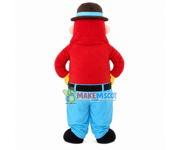 Social The Big Belly Boss Mascot Costume Social The Big Belly Boss Mascot Costume