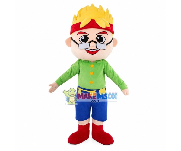 The Energetic Blond Grandpa Mascot Costume