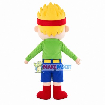 The Energetic Blond Grandpa Mascot Costume The Energetic Blond Grandpa Mascot Costume