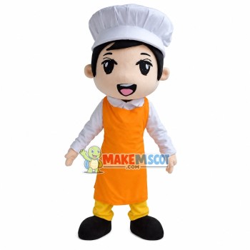 Young Chef of Chinese Restaurant Mascot Costume Young Chef of Chinese Restaurant Mascot Costume