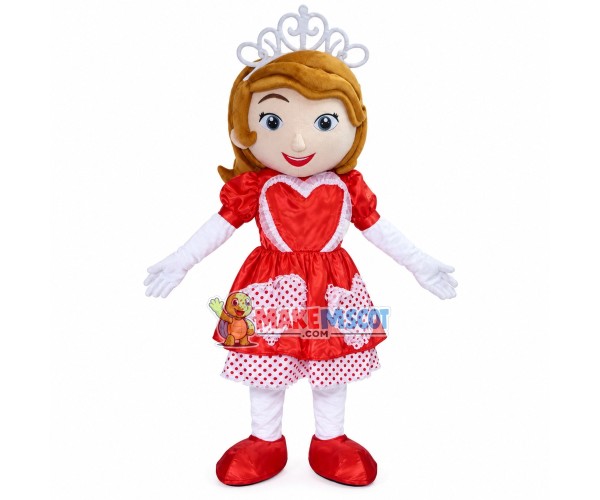 Honorable Princess In The Lace Dress Mascot Costume Honorable Princess In The Lace Dress Mascot Costume