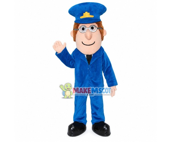 Helpful Service Man In The Uniform Mascot Costume Helpful Service Man In The Uniform Mascot Costume