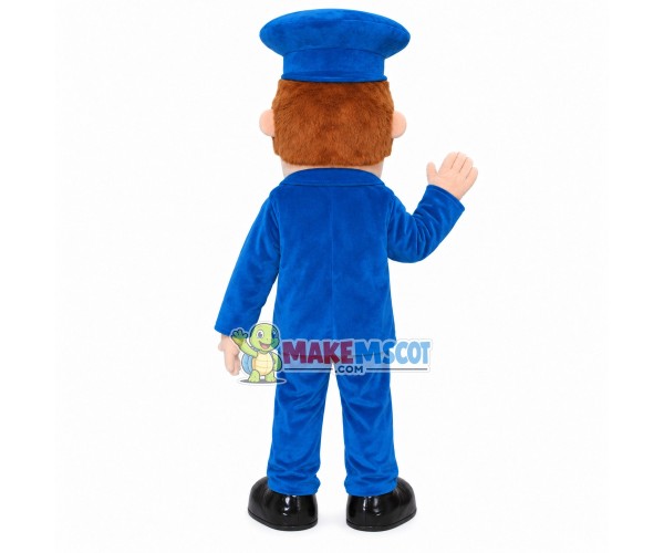 Helpful Service Man In The Uniform Mascot Costume Helpful Service Man In The Uniform Mascot Costume