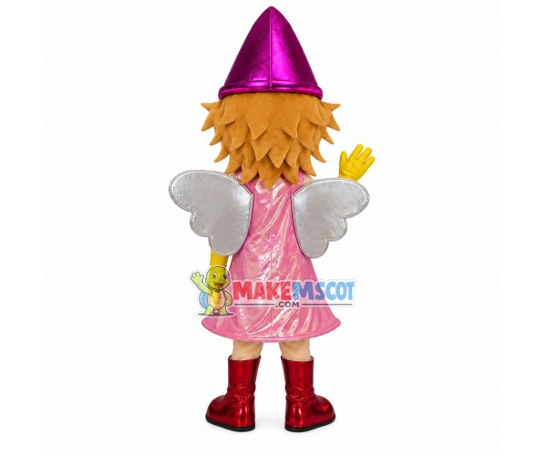 Gorgeous Fairy With Blond Hair Mascot Costume Gorgeous Fairy With Blond Hair Mascot Costume