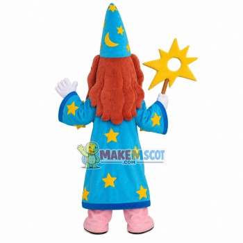Magician In Star Robe Mascot Costume Magician In Star Robe Mascot Costume