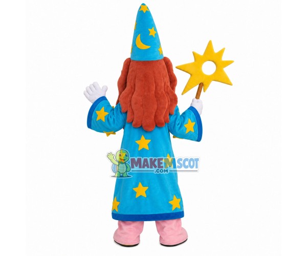 Magician In Star Robe Mascot Costume Magician In Star Robe Mascot Costume