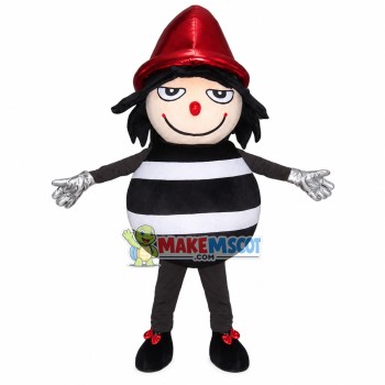 Evil Elf With Round Body Mascot Costume Evil Elf With Round Body Mascot Costume