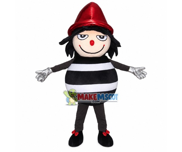 Evil Elf With Round Body Mascot Costume Evil Elf With Round Body Mascot Costume