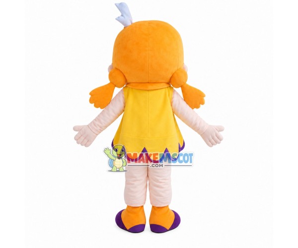 Lovely Big-eyed Blond Girl Mascot Costume Lovely Big-eyed Blond Girl Mascot Costume
