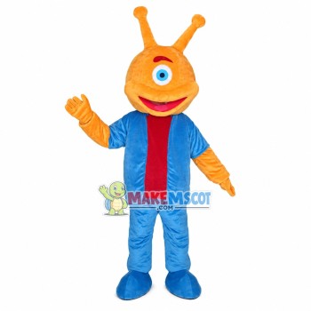 Orange Alien Monocular Mascot Costume Orange Alien Monocular Mascot Costume