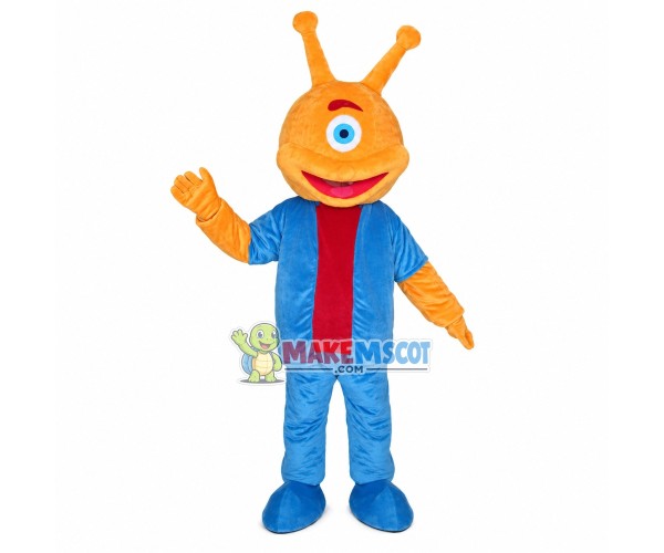 Orange Alien Monocular Mascot Costume Orange Alien Monocular Mascot Costume