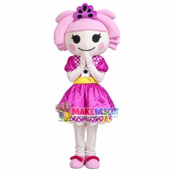Cute Girl With Violent Short Hair Mascot Costume Cute Girl With Violent Short Hair Mascot Costume