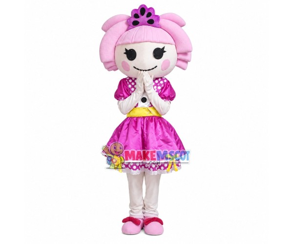 Cute Girl With Violent Short Hair Mascot Costume Cute Girl With Violent Short Hair Mascot Costume