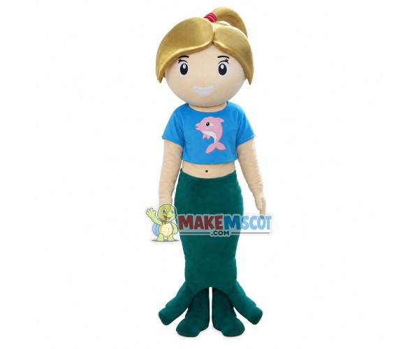 Dressed Up Aquarium Girl Mascot Costume Dressed Up Aquarium Girl Mascot Costume