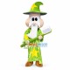 Old Magician Holding Brush Mascot Costume Old Magician Holding Brush Mascot Costume