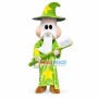 Old Magician Holding Brush Mascot Costume