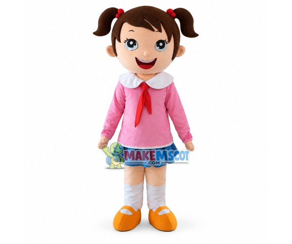 Sunny Positive Young Pioneer Mascot Costume Sunny Positive Young Pioneer Mascot Costume