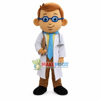 The Surgeon With Blue Glasses Mascot Costume