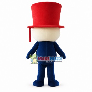 Cartoon Soft Doll In The Top Hat Mascot Costume Cartoon Soft Doll In The Top Hat Mascot Costume