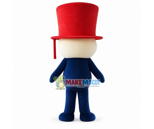 Cartoon Soft Doll In The Top Hat Mascot Costume Cartoon Soft Doll In The Top Hat Mascot Costume