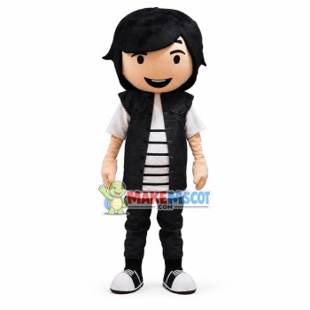 Handsome Boy Wearing Fashion Suit Mascot Costume Handsome Boy Wearing Fashion Suit Mascot Costume