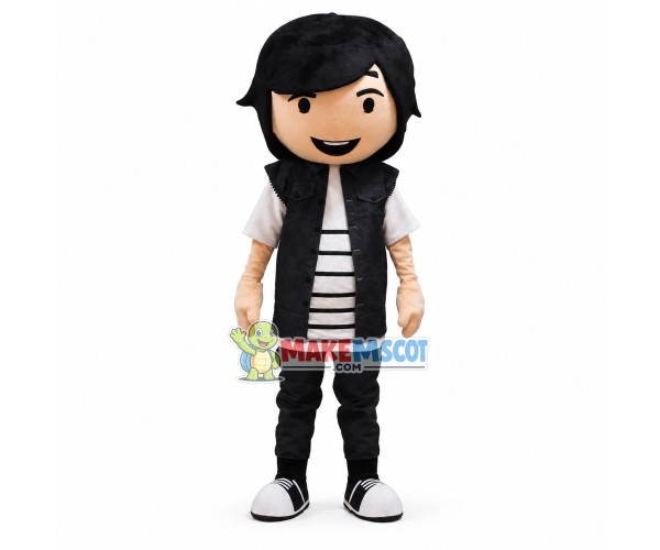 Handsome Boy Wearing Fashion Suit Mascot Costume Handsome Boy Wearing Fashion Suit Mascot Costume