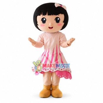 Lovely Short Haired Girl Mascot Costume