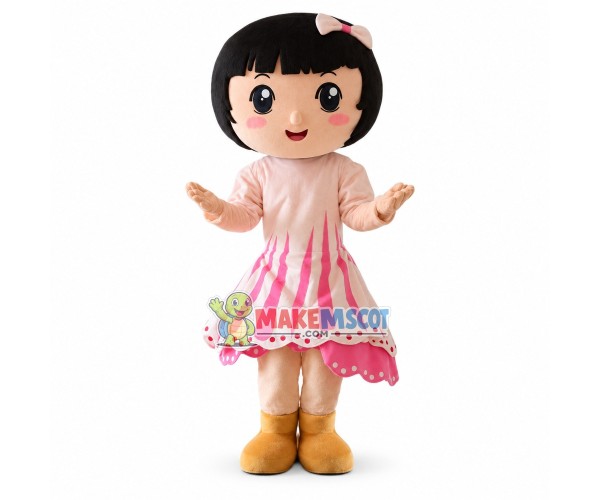 Lovely Short Haired Girl Mascot Costume Lovely Short Haired Girl Mascot Costume