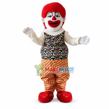 Scary Red Hair Clown Mascot Costume