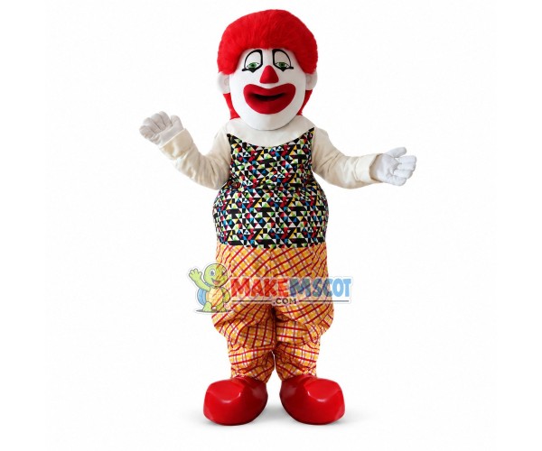 Scary Red Hair Clown Mascot Costume