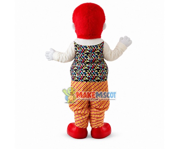 Scary Red Hair Clown Mascot Costume