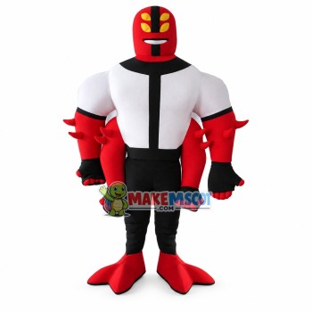 Wild Muscle Hunk Four Arms Mascot Costume Wild Muscle Hunk Four Arms Mascot Costume