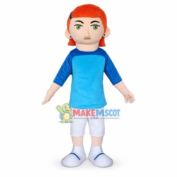 Punk Boy Wearing Ear Studs Mascot Costume
