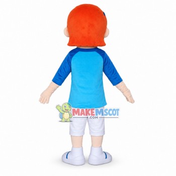 Punk Boy Wearing Ear Studs Mascot Costume Punk Boy Wearing Ear Studs Mascot Costume