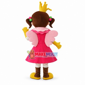 Lively Crown Girl On Stage Mascot Costume Lively Crown Girl On Stage Mascot Costume