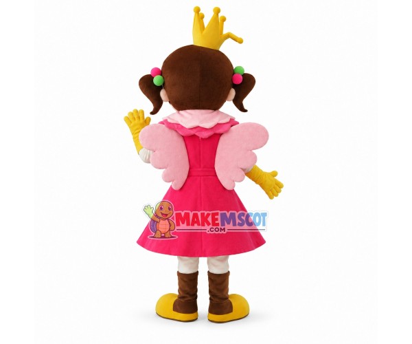 Lively Crown Girl On Stage Mascot Costume Lively Crown Girl On Stage Mascot Costume