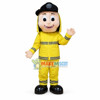Great Firefighter On Duty Mascot Costume Great Firefighter On Duty Mascot Costume
