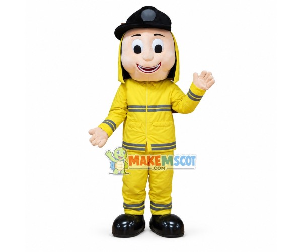 Great Firefighter On Duty Mascot Costume Great Firefighter On Duty Mascot Costume