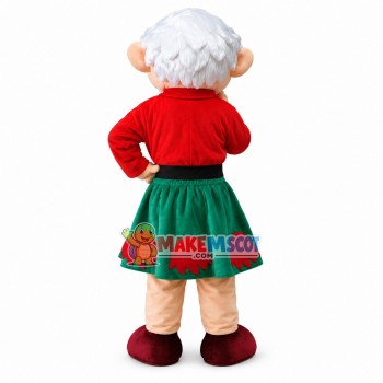 Kindly Grandma With Shower Cap Mascot Costume