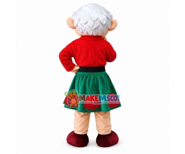 Kindly Grandma With Shower Cap Mascot Costume
