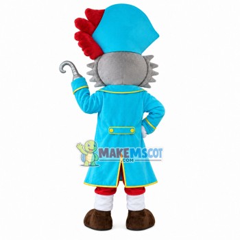Skeleton Pirate Gray Wolf Mascot Costume Skeleton Pirate Gray Wolf Mascot Costume