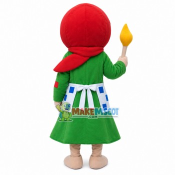 Poor Little Girl Lighting Match Mascot Costume Poor Little Girl Lighting Match Mascot Costume